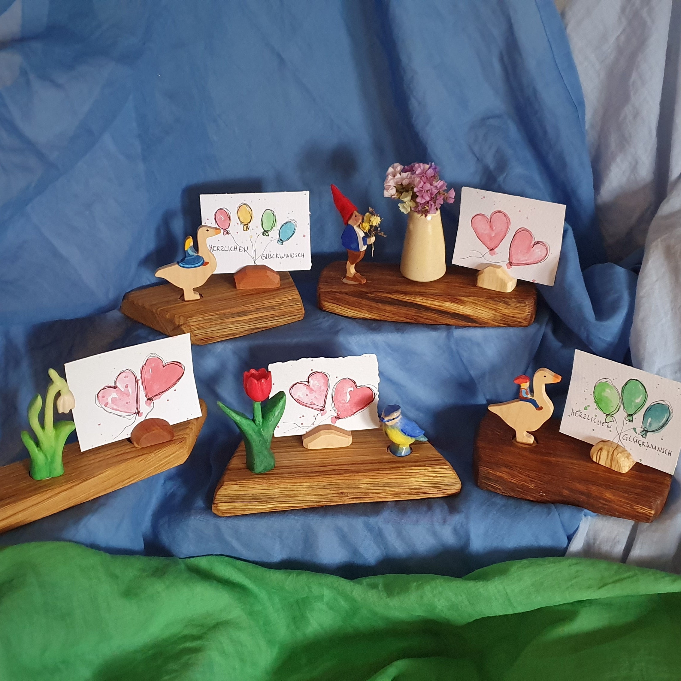 Mini Karten Luftballons auf Aquarell Papier 6,5cm x 8,5cm