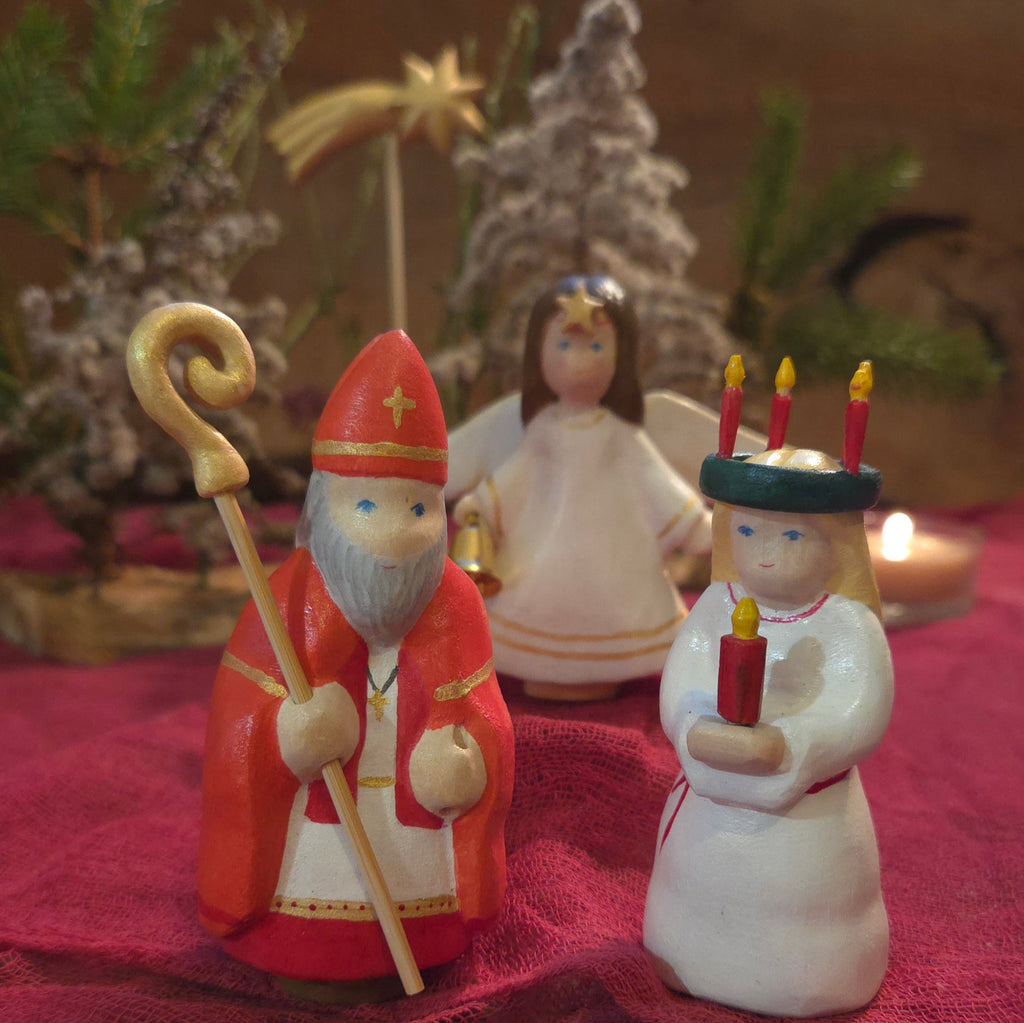 Nikolaus mit Stab bemalt ca 8cm