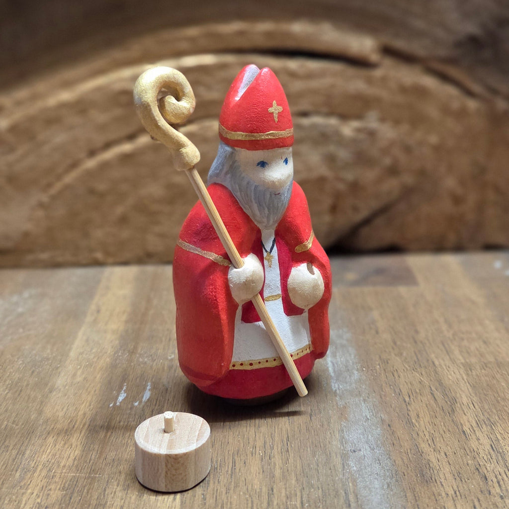 Nikolaus mit Stab bemalt ca 8cm